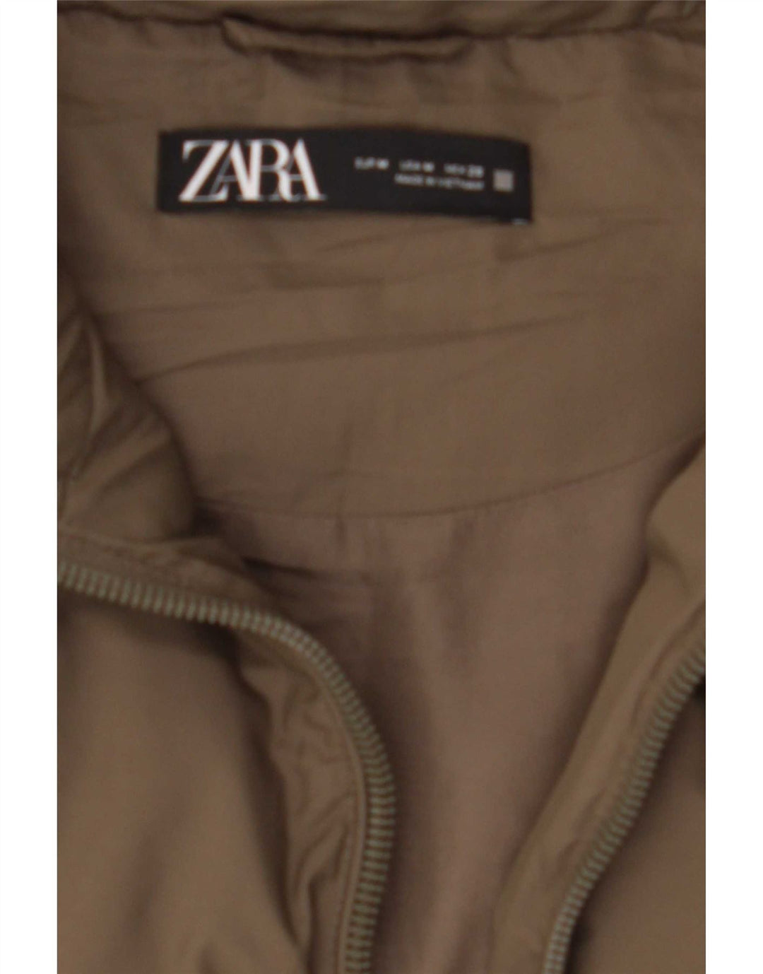 Zara Womens Polstret Gilet UK 14 Medium Khaki Polyester
