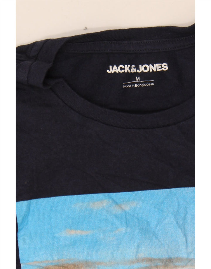 JACK & JONES Mens Graphic T-Shirt Top Medium Navy Blue Cotton Vintage Jack & Jones and Second-Hand Jack & Jones from Messina Hembry 