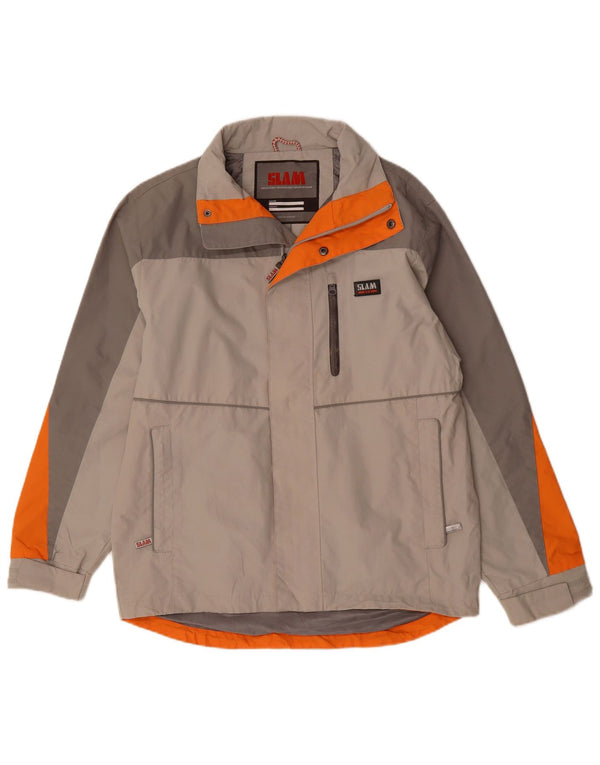 Slam Herre Windbreaker Jacket UK 36 Small Grey Colourblock Polyamid