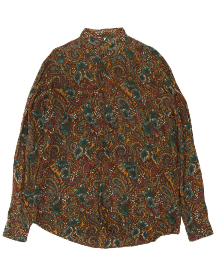 Vintage herreskjorte stor kaki Paisley