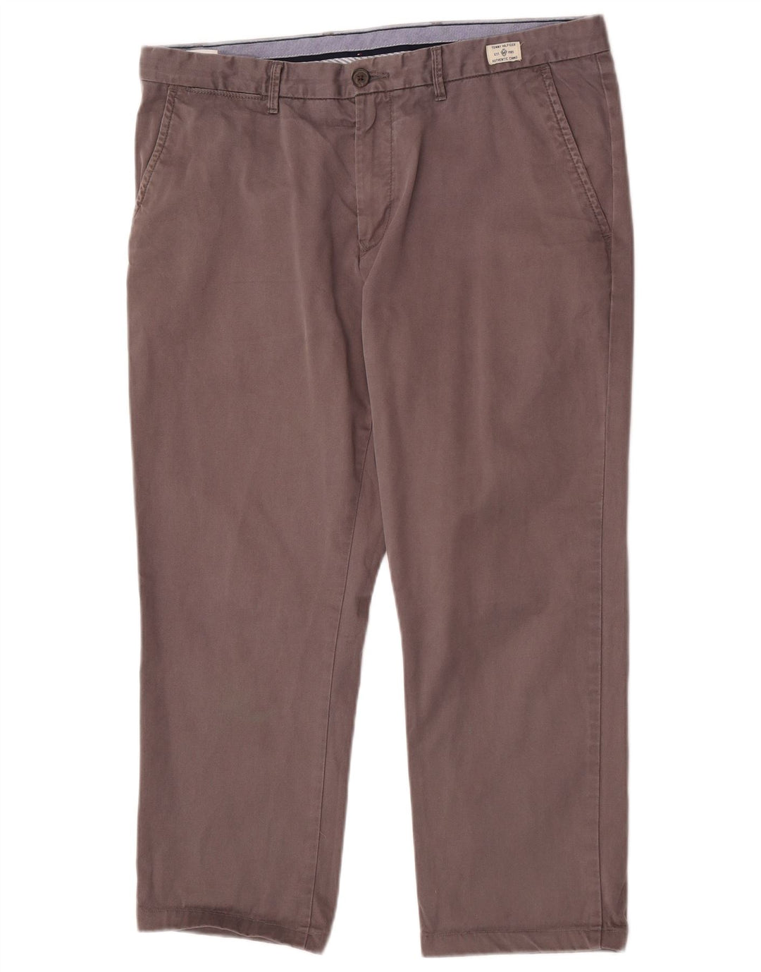 Tommy Hilfiger Herre Cropped Bukser W36 L25 Grå Bomuld