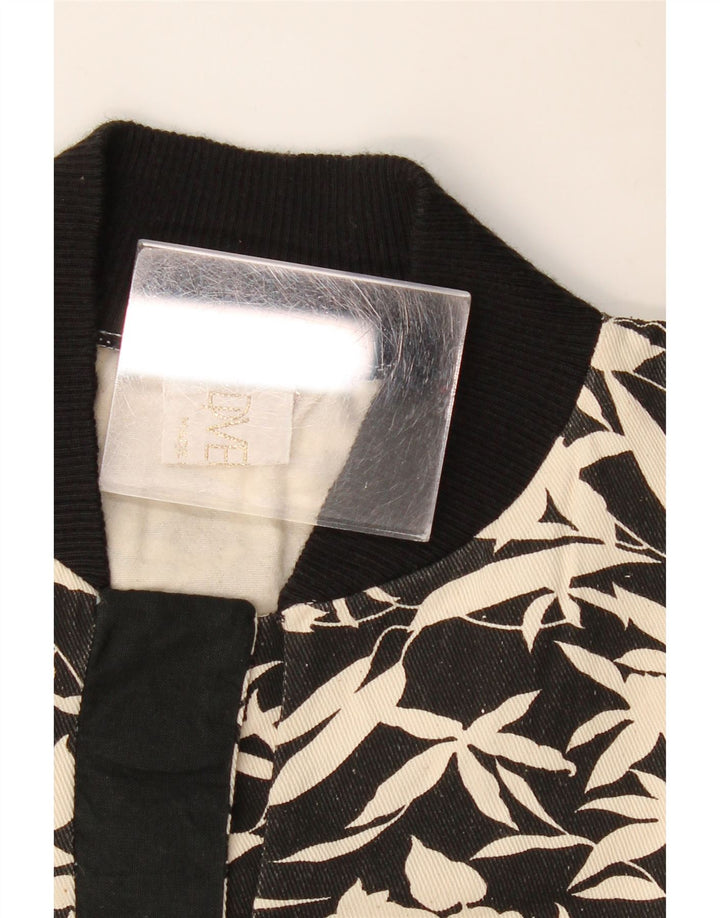 Vintage Dame Sweatshirt Jumper UK 16 Large Black Floral