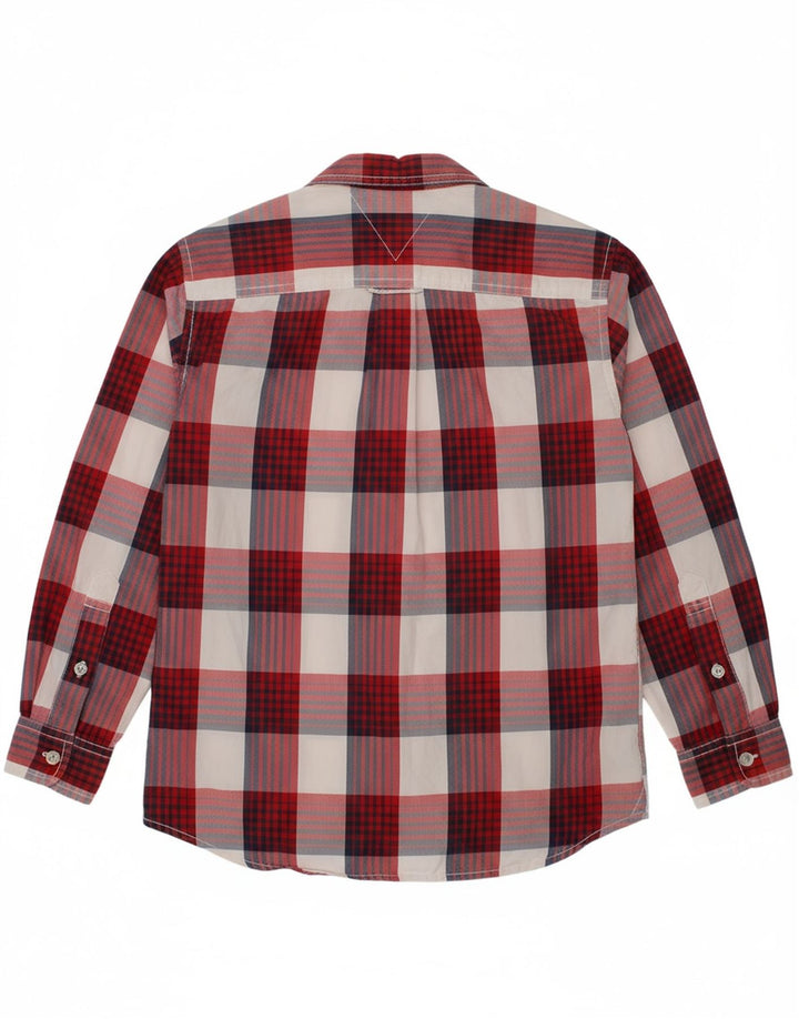 TOMMY HILFIGER Boys Shirt 8-9 Years Medium Red Check Cotton