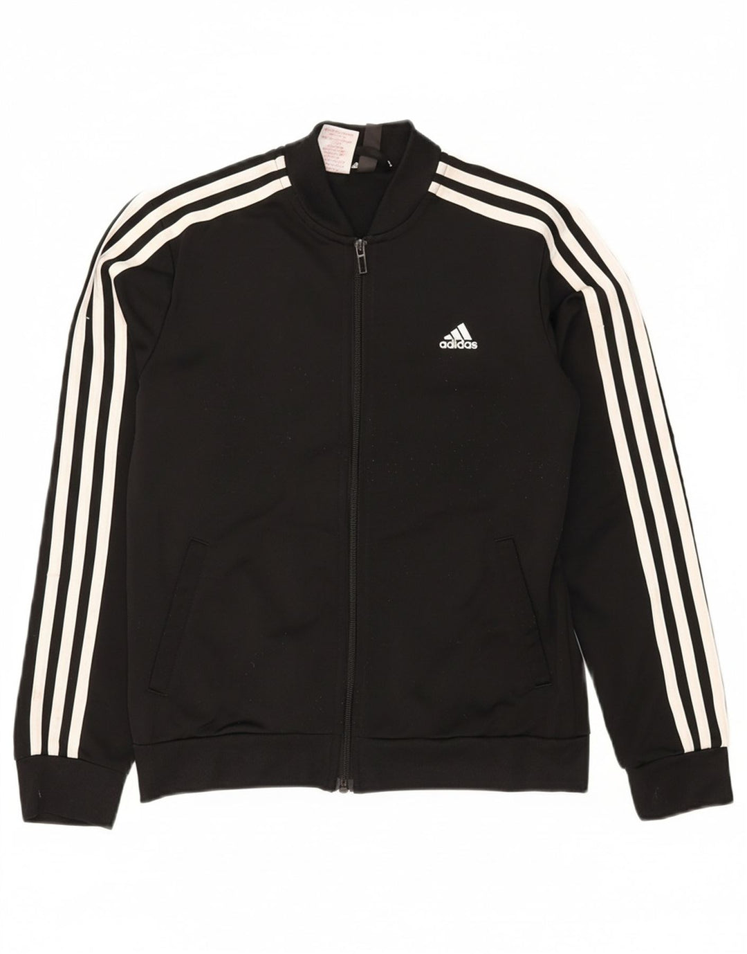 ADIDAS Girls Tracksuit Top Jacket 11-12 Years Black Polyester