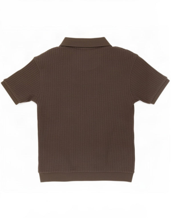 Zara Herre kortærmet polo-hals sweater lille brun