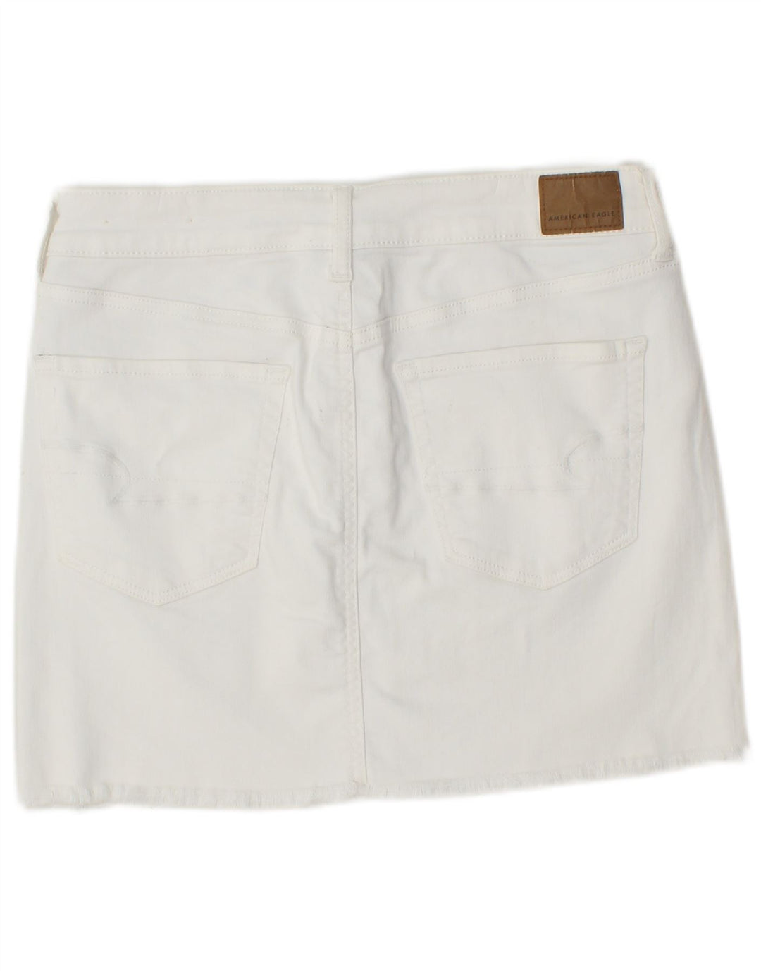 AMERICAN EAGLE Dame mini denim nederdel UK 14 Medium W30 Hvid Bomuld