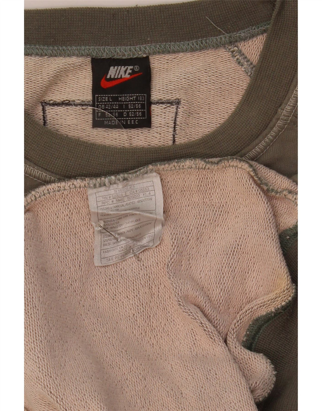 Nike Herre Sweatshirt Jumper UK 42/44 Stor Grå Bomuld