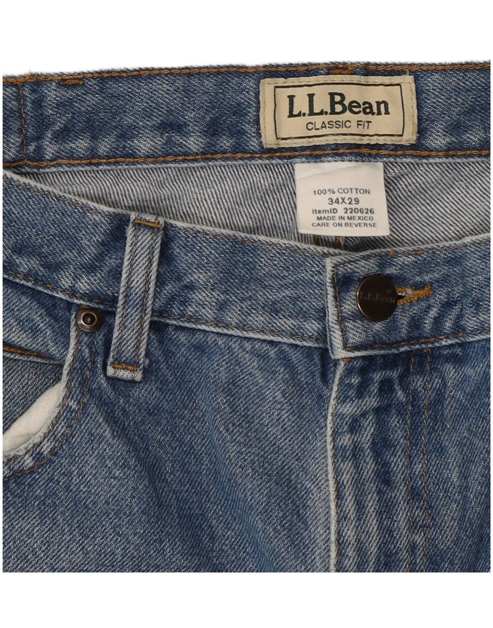 L.L.BEAN Herre Classic Fit Straight Straight Jeans W34 L29 Blå Bomuld