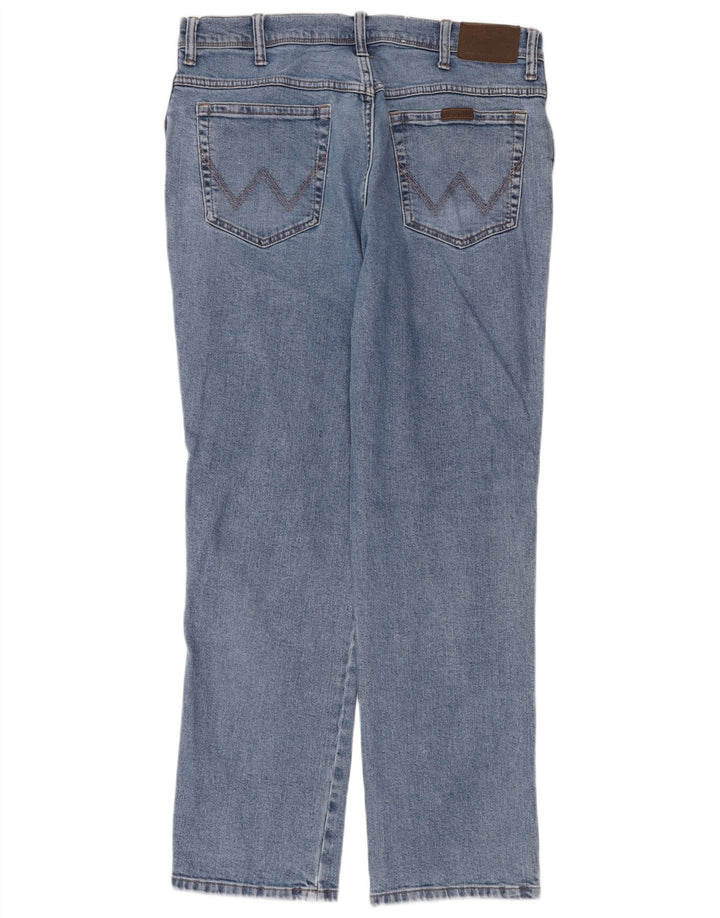Wrangler Herre Regular Fit Straight Jeans W38 L32 Blå Bomuld