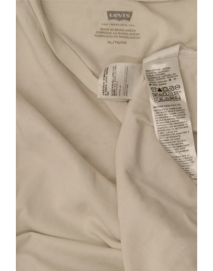 Levi's Herre grafisk T-shirt Top XL Hvid Bomuld