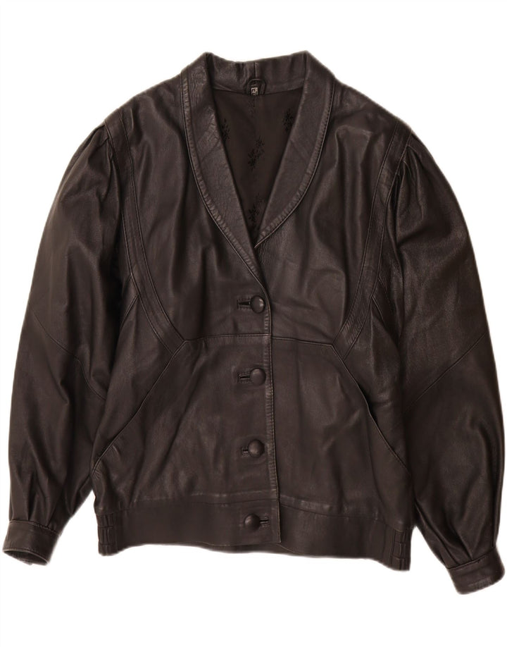 Vintage dame læderjakke IT 42 Medium Sort
