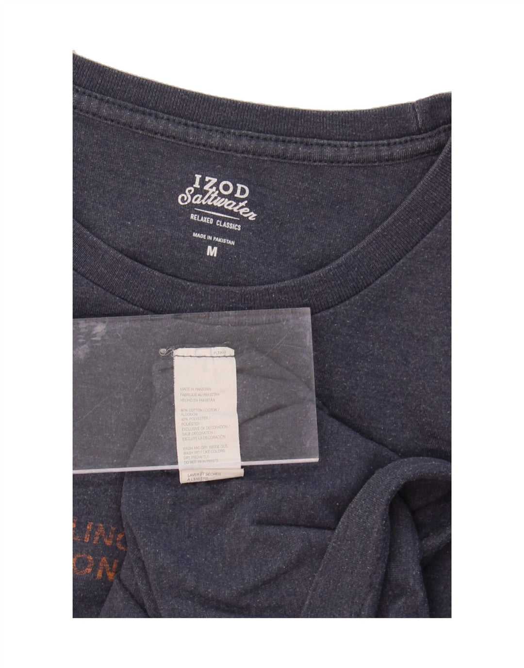 IZOD Mens Salt Water Graphic T-Shirt Top Medium Navy Blue Cotton Vintage Izod and Second-Hand Izod from Messina Hembry 