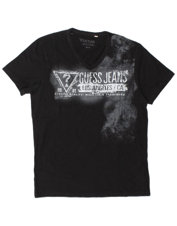 Guess Herre grafisk T-shirt Top Medium Sort Bomuld
