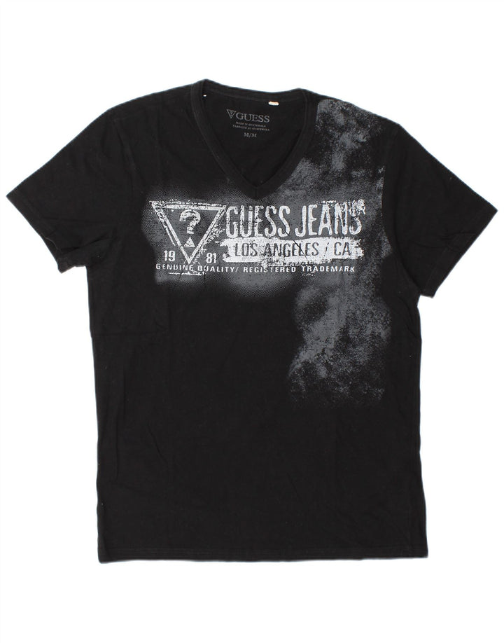 Guess Herre grafisk T-shirt Top Medium Sort Bomuld