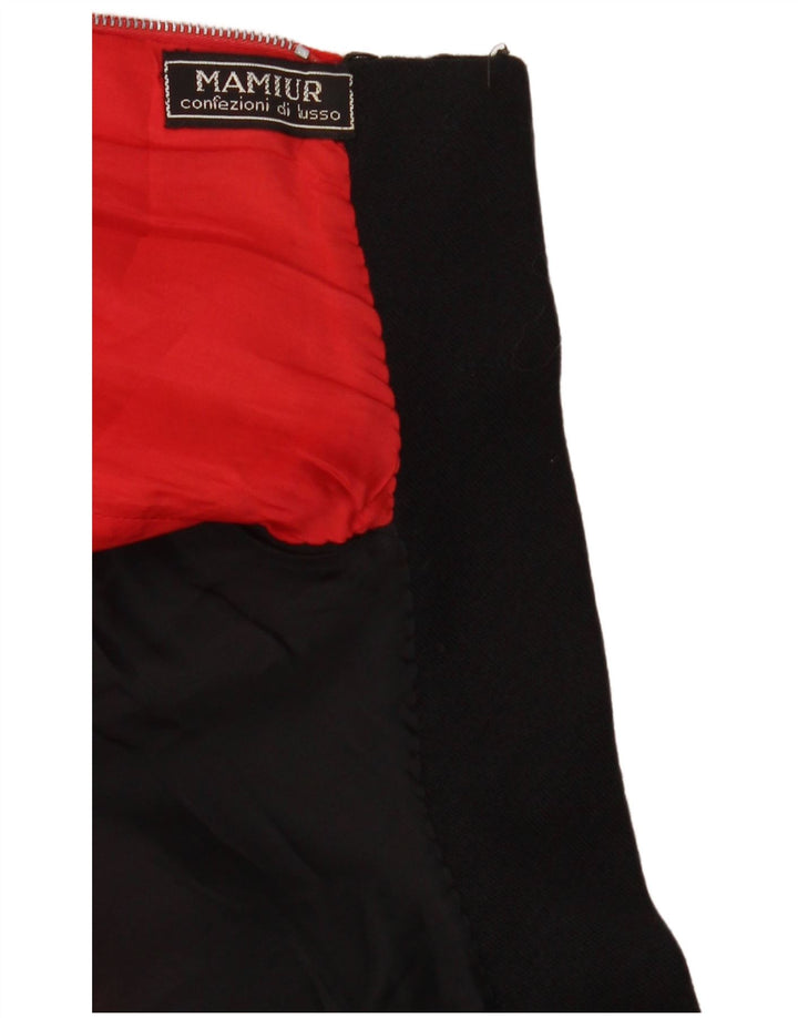 VINTAGE Langærmet A-line kjole til kvinder UK 12 Medium Rød Colourblock