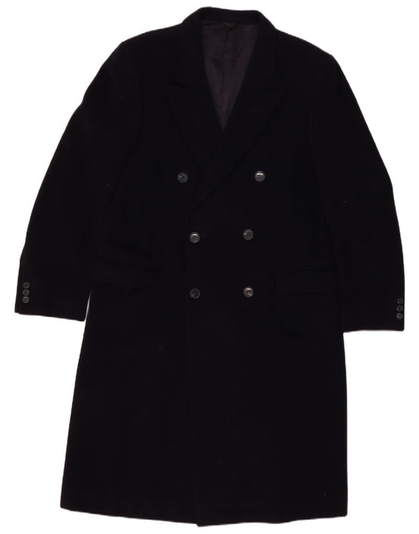 Sespi Herre Double Breasted Coat UK 38 Medium Navy Blue Virgin Wool