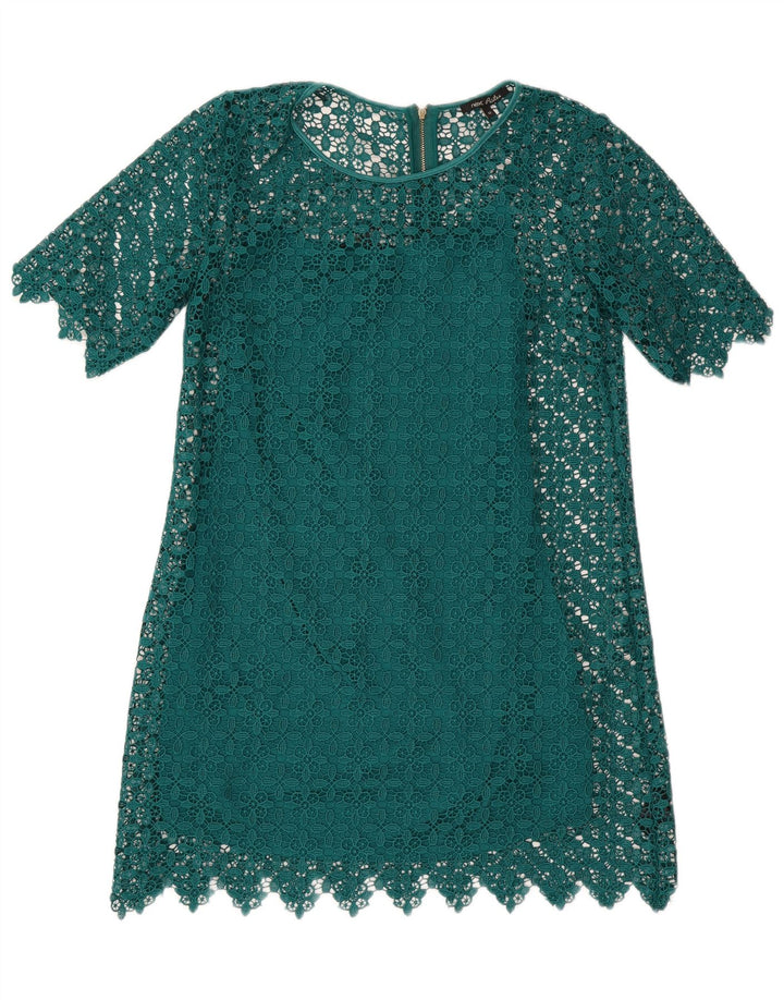 Næste Womens Petites Lace Shift Dress UK 12 Medium Green Geometric Polyester