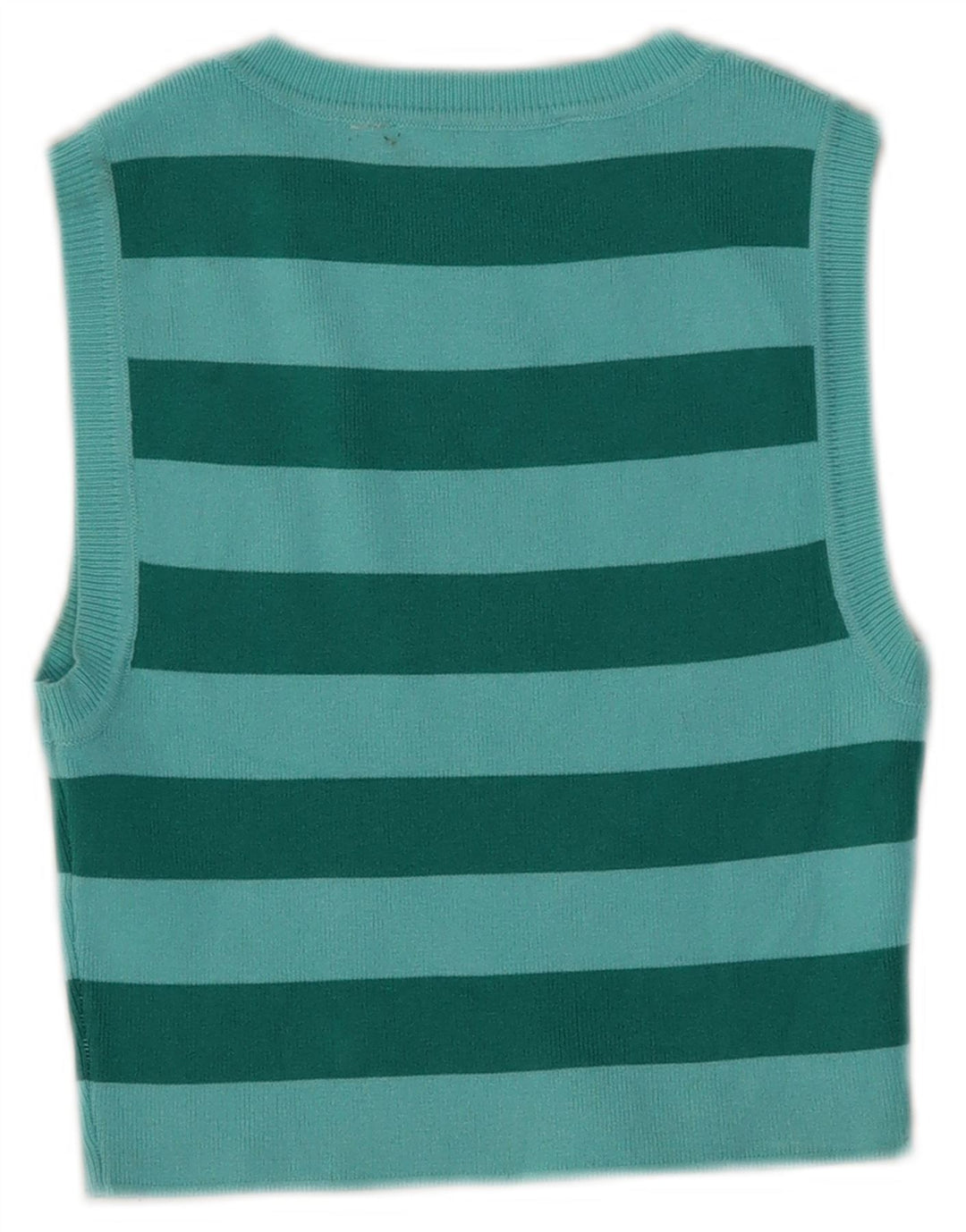 Zara Womens Crop Vest Top UK 8 Lille blå stribet viskose