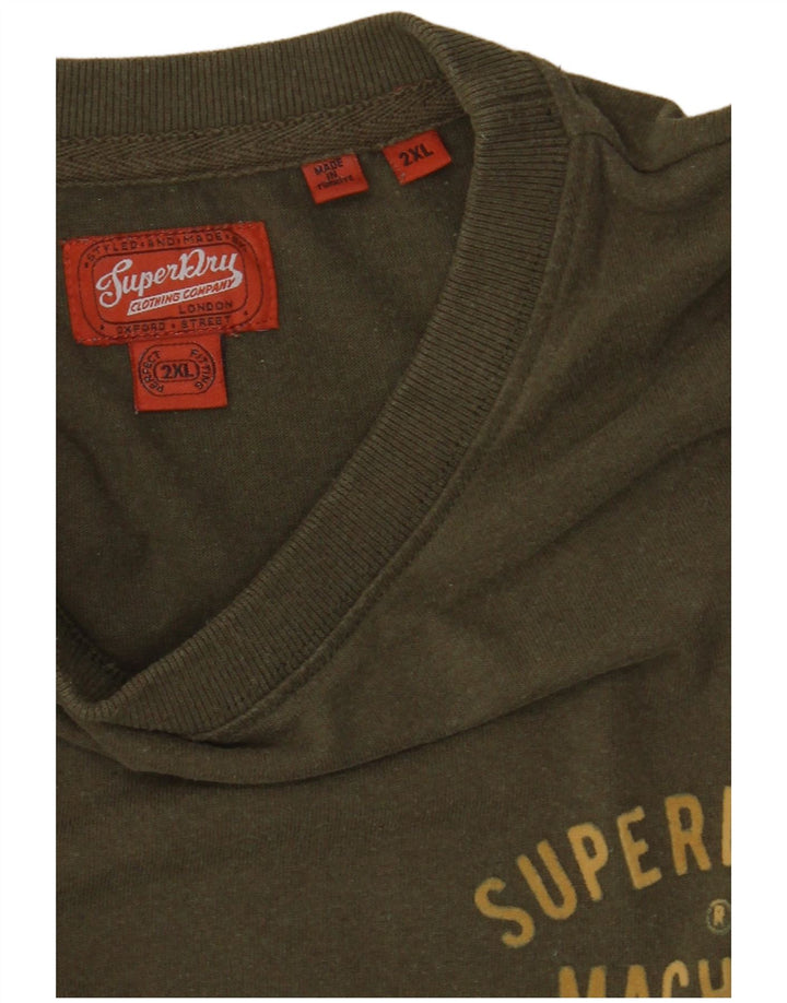 SUPERDRY Womens T-Shirt Top UK 20 2XL Khaki