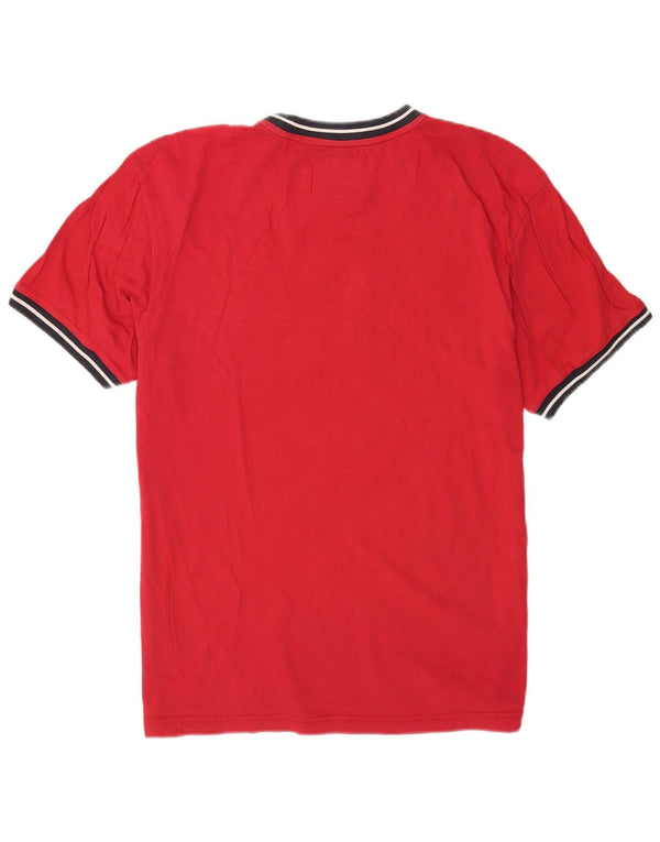 Champion Herre Grafisk T-Shirt Top XL Rød Colourblock