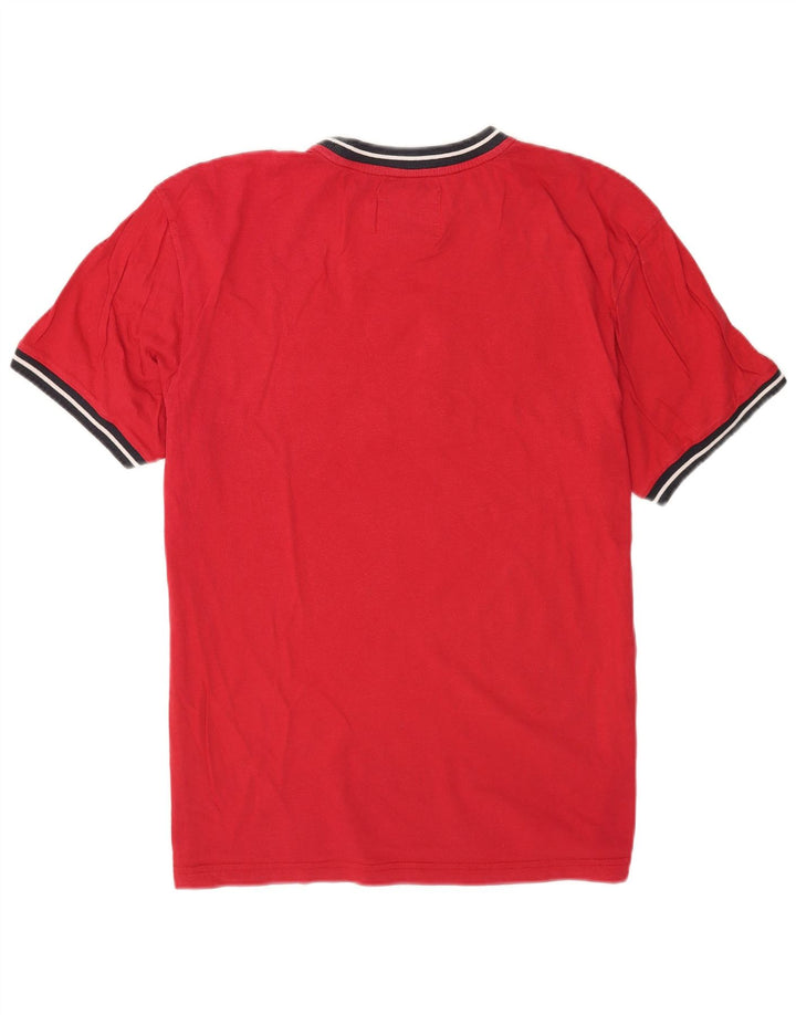 Champion Herre Grafisk T-Shirt Top XL Rød Colourblock