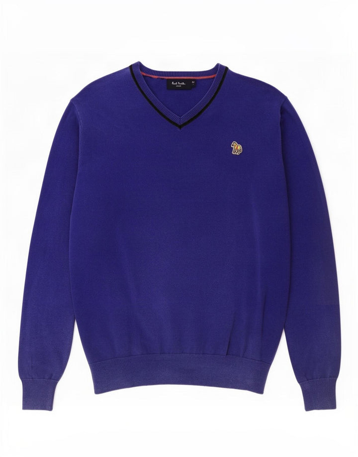 Paul Smith Herre V-hals sweater Stor blå bomuld