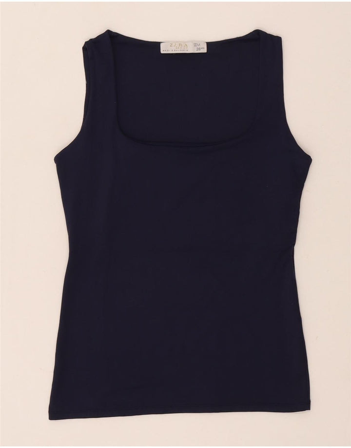 Zara Damevest Top UK 12 Medium Navy Blue
