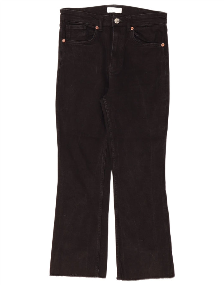 Zara Dame High Waist Bootcut Jeans EU 40 Medium W30 L26 Sort