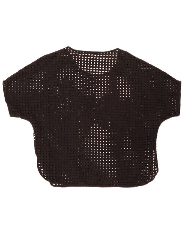 Zara Dame See Through Bluse Top UK 14 Medium Black Floral