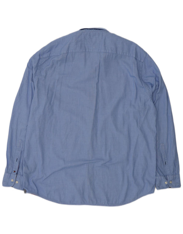 Tommy Hilfiger herreskjorte 2XL blå plettet bomuld