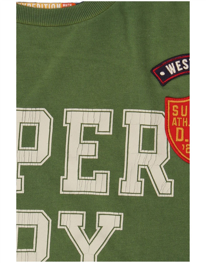 SUPERDRY Herre grafisk T-shirt Top Lille grøn bomuld