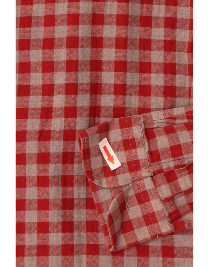 Zara Herre Slim Fit skjorte Lille rød Gingham Bomuld
