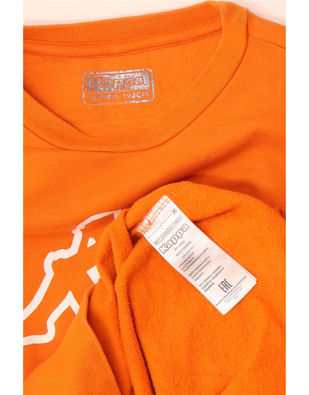 Kappa Boys Grafisk Sweatshirt Jumper 13-14 år Orange Bomuld