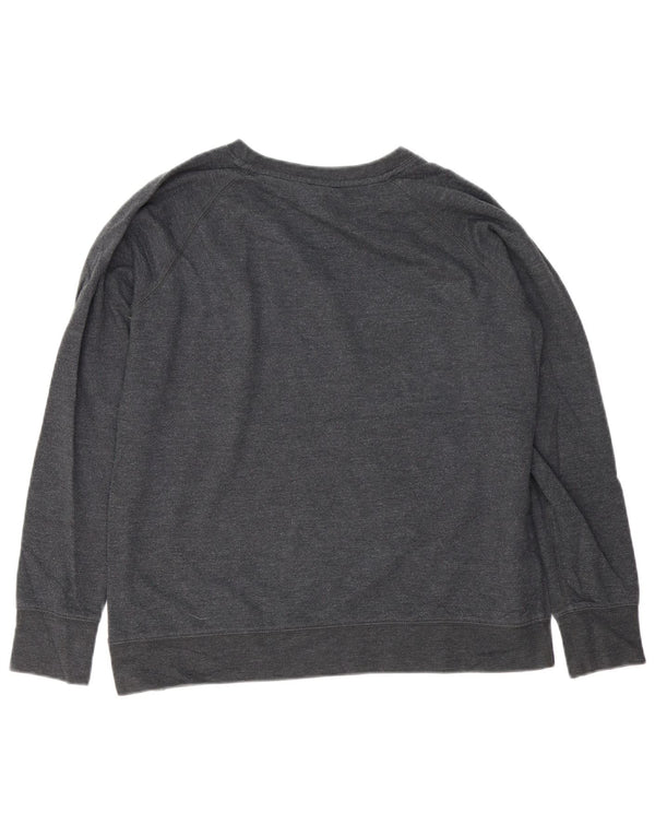 Eddie Bauer Dame Loose Fit Sweatshirt Jumper UK 14 Medium Grå Bomuld