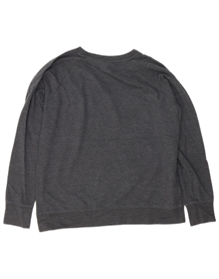 Eddie Bauer Dame Loose Fit Sweatshirt Jumper UK 14 Medium Grå Bomuld