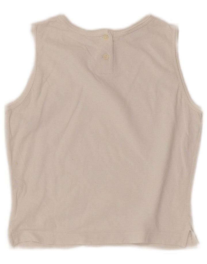 Lacoste Womens Crop Vest Top Størrelse 36 Lille hvid bomuld
