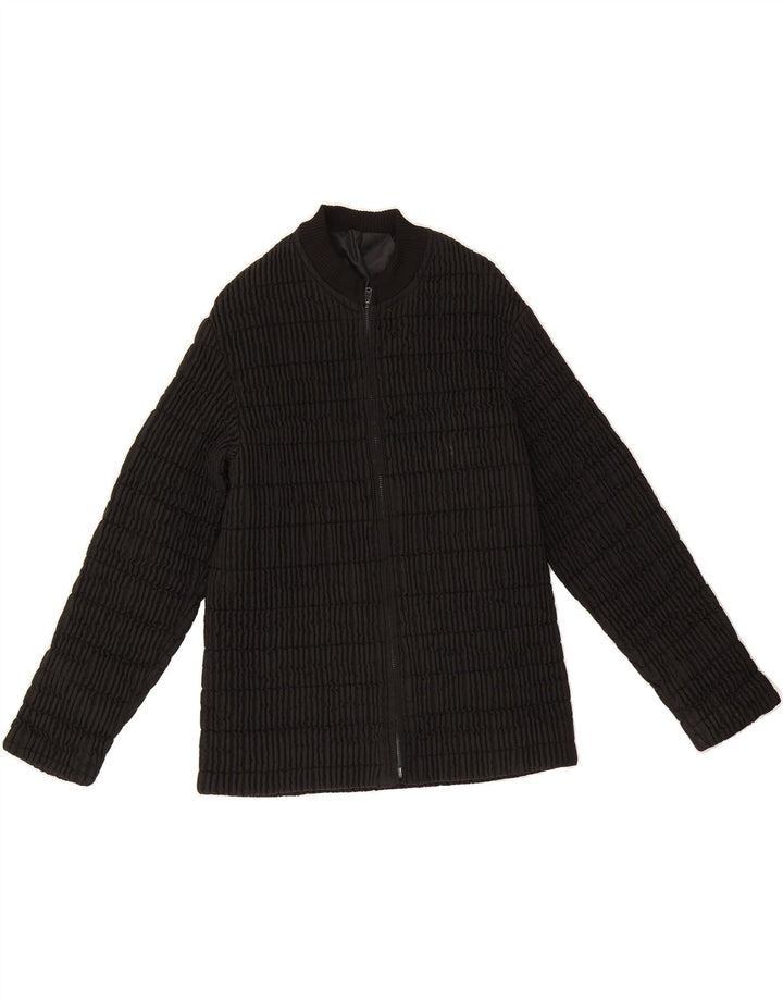 VINTAGE Womens Bomber Jacket UK 10 Small Black Polyester Vintage Vintage and Second-Hand Vintage from Messina Hembry 