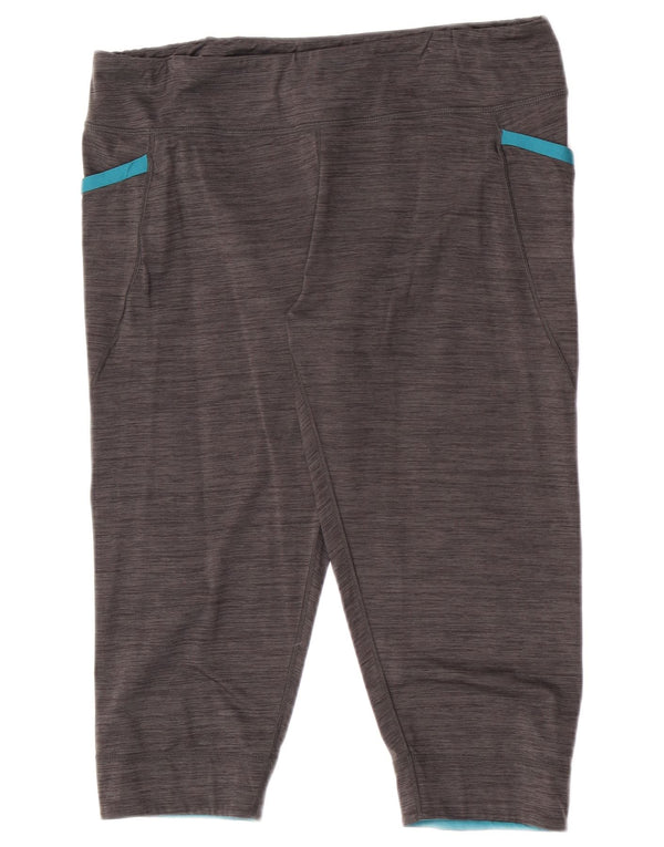 Patagonia Dame Capri Træningsdragt Bukser Joggers UK 14 Large Grey Flecked