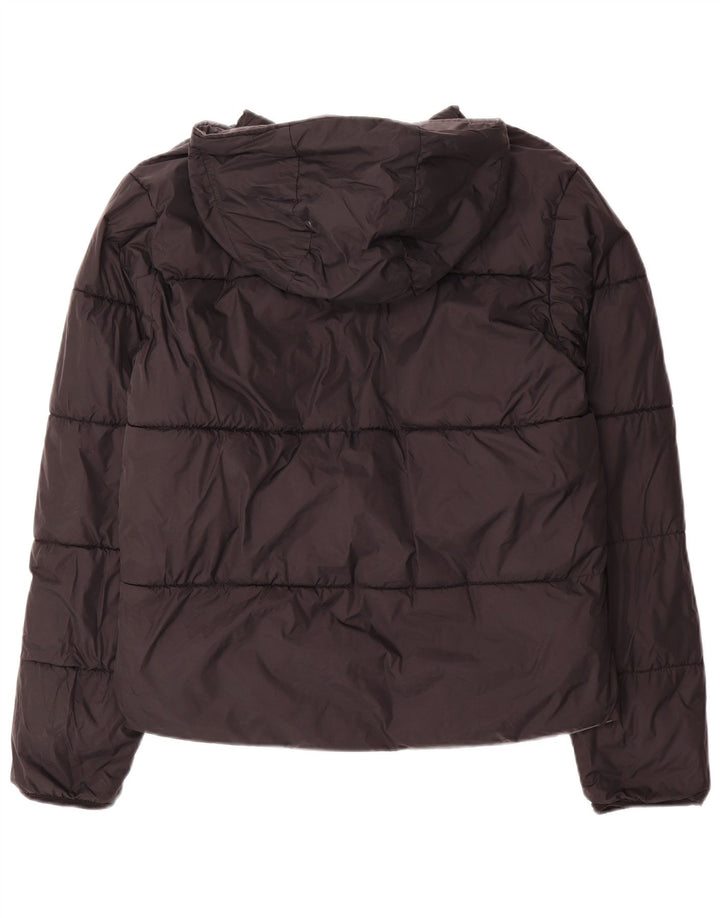 Kappa Dame Hætte Vendbar Polstret Jakke UK 14 Medium Grey Nylon