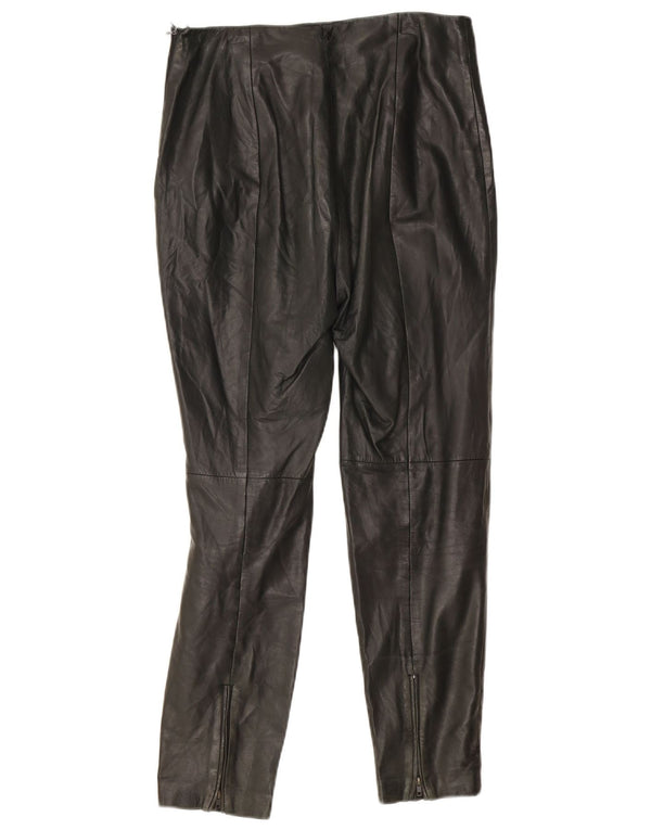 Mango Dame Slim Læderbukser EU 36 Small W24 L27 Sort Læder
