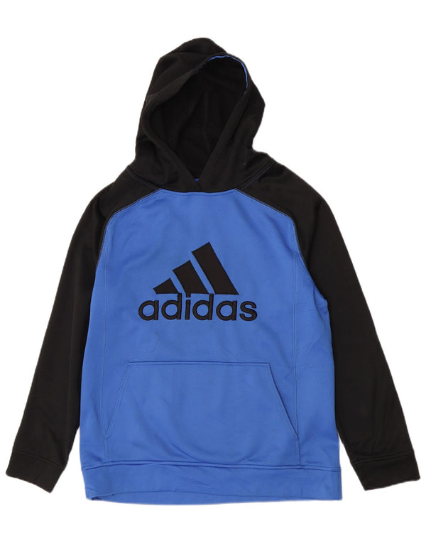 Adidas Grafisk hættetrøje til drenge 13-14 år XL Blå Colourblock Polyester