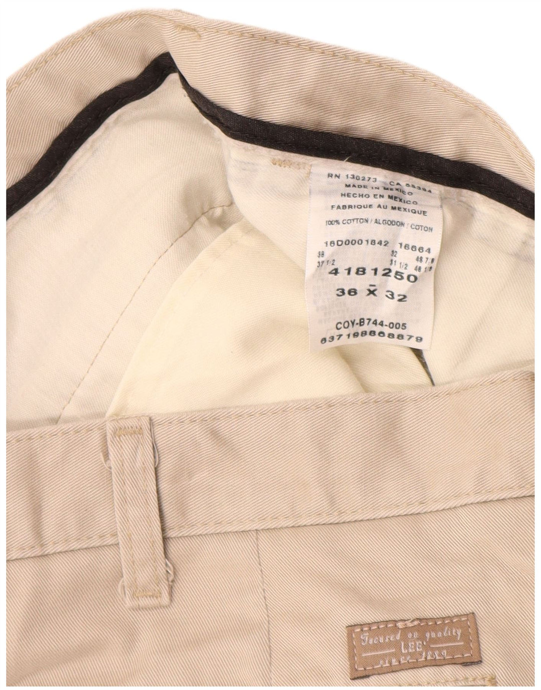 LEE Herre Pegged Chino Bukser W36 L32 Beige Bomuld