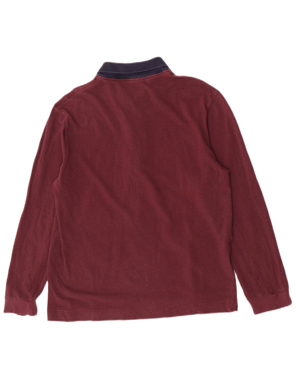 Lacoste Langærmet Polo Shirt til mænd Størrelse 5 Large Burgundy Colourblock