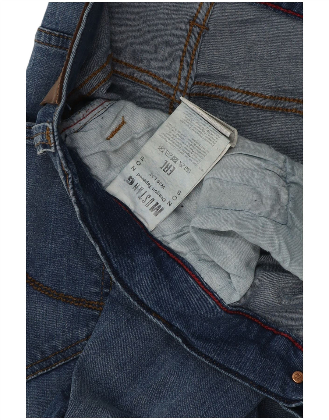 MUSTANG Mens Oregon Tapered Jeans W36 L32 Blue Cotton