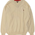 Murphy & Nye Herre Sailwear V-hals Jumper Sweater Large Off White Wool