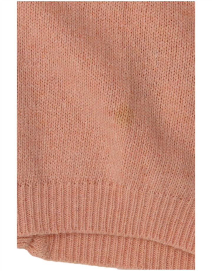 VINTAGE Dame Cardigan Sweater UK 16 Large Pink Floral Wool