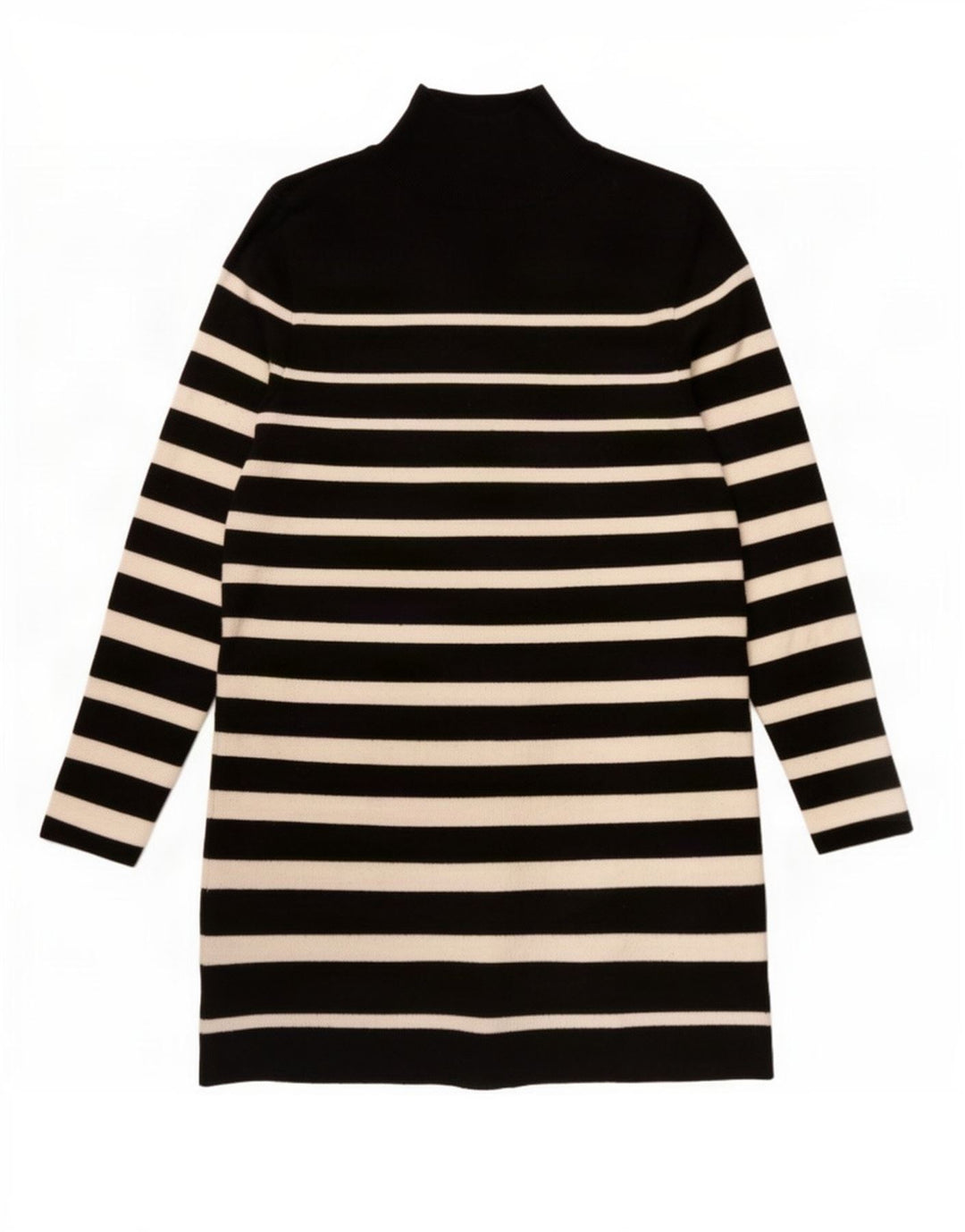 Zara Dame Jumper Dress UK 12 Medium Sort Stribet Viscose