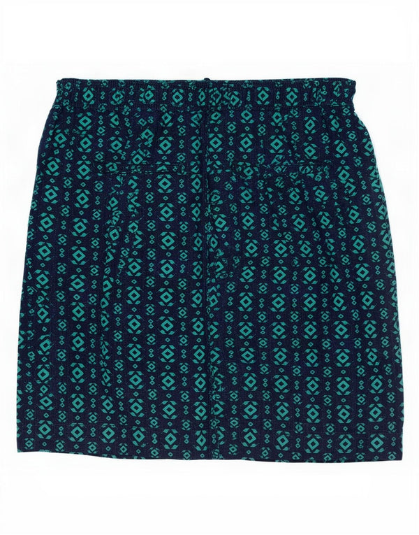 Marks & Spencer A-line nederdel til kvinder UK 12 Medium W30 Marineblå Geometrisk