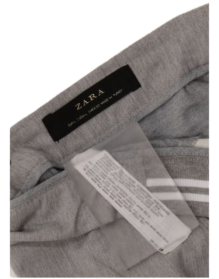 Zara koniske chinosbukser til kvinder Large W32 L26 Grå Colourblock Polyester