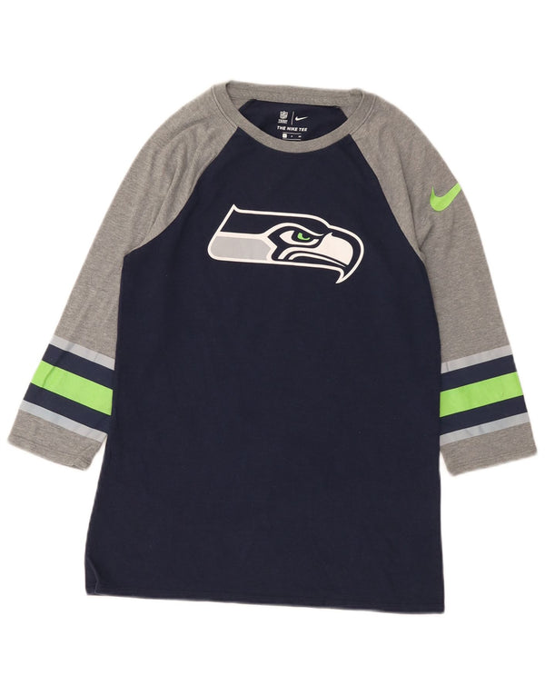 Nike Herre Seattle Seahawks Grafisk Top 3/4 ærme lille marineblå